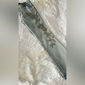 Vintage Joana Design Embroidered Gray Women's Jeans